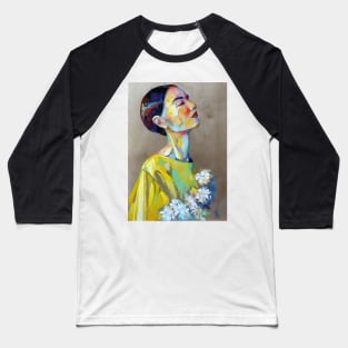 Girl with a flowers. Baseball T-Shirt